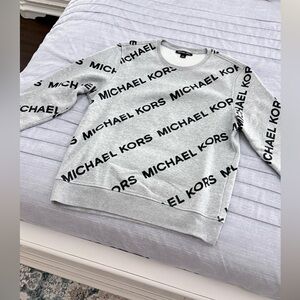 Michael Kors Black and Gray Crewneck Sweater